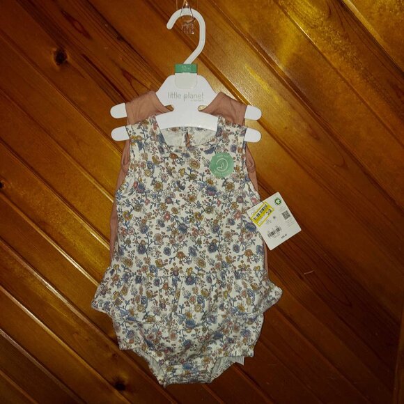 Little Planet by Carter's Organic Baby Girls' 2pk Sunsuit 12m - Picture 5 of 6